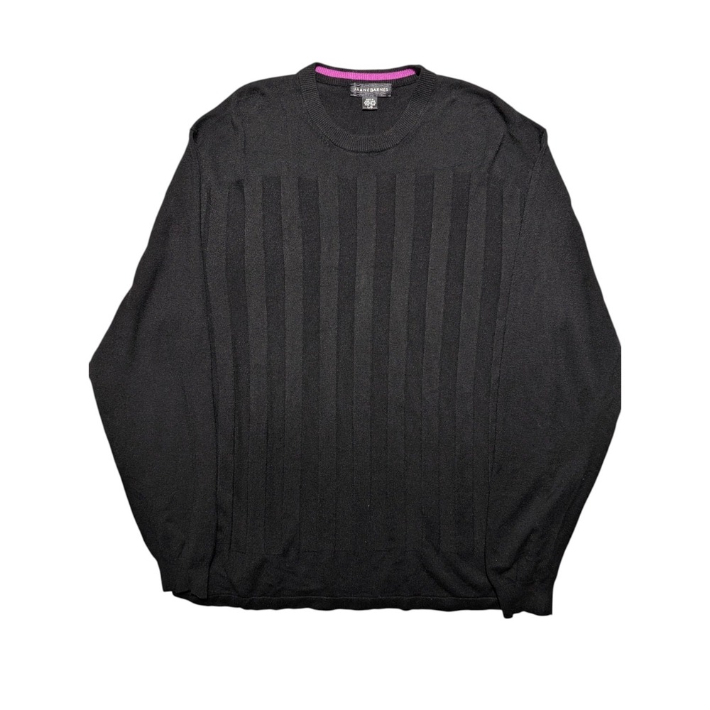 Jhane Barnes Mercerized Cotton Sweater Mens L Black‎ Minimalist Knit Hong Kong